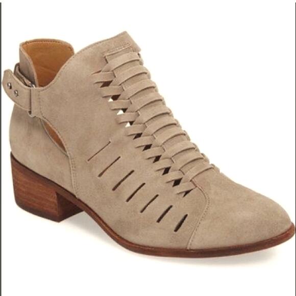 Sam Edelman | Pierson Suede Ankle Booties with Ladder Slit Design - Picture 1 of 16